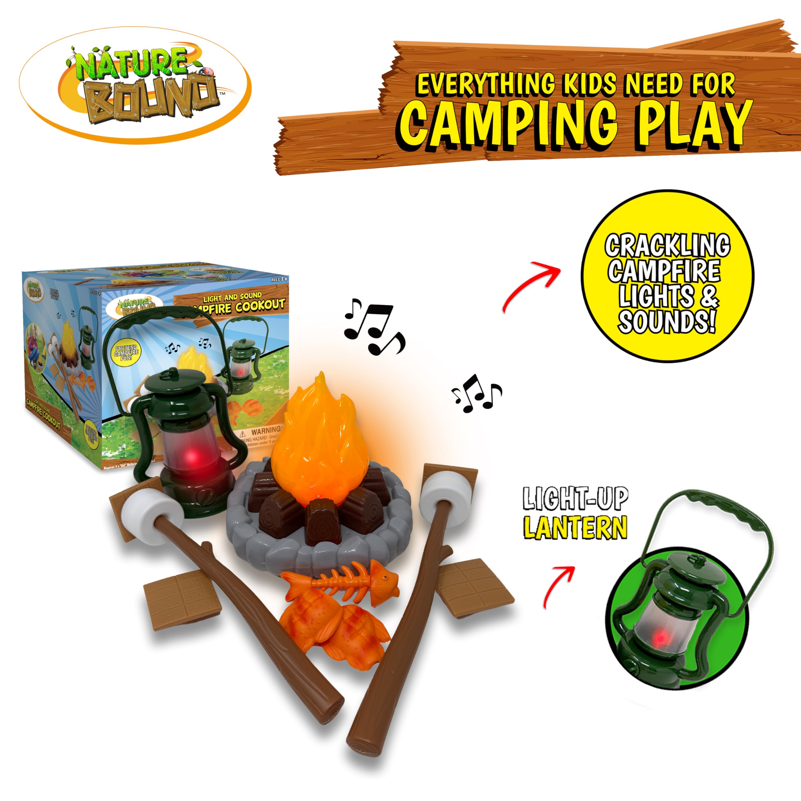 Amazon.com: Nature Bound Kids Camping Playset - Light-Up Campfire